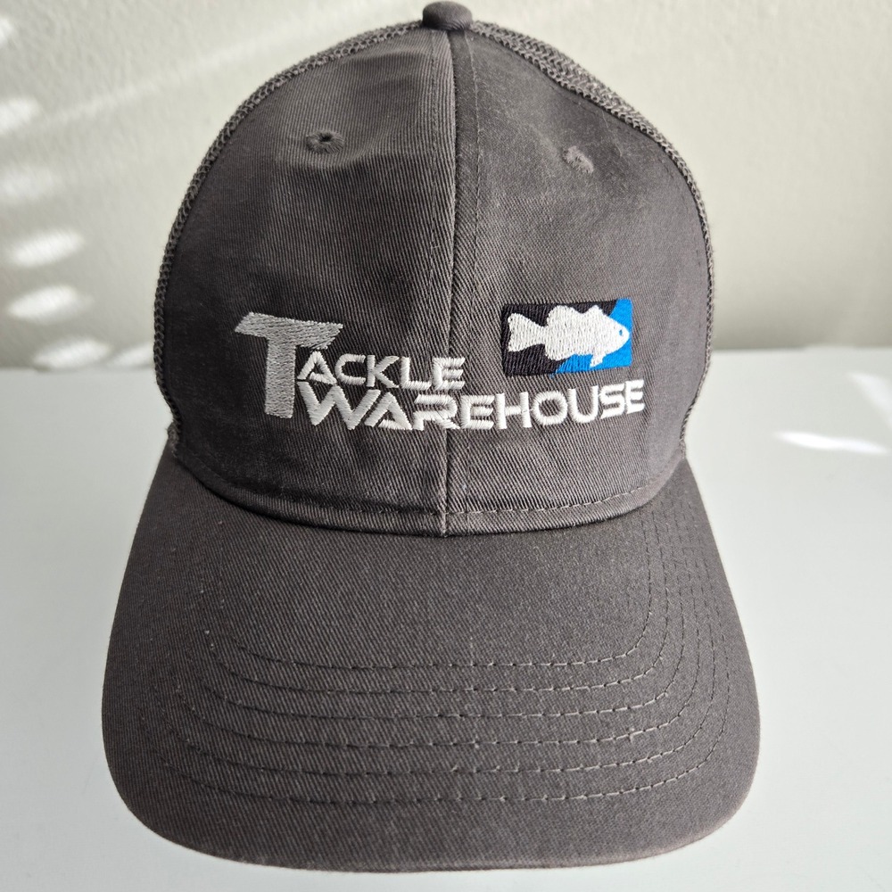 Tackle Warehouse Hat Cap Fishing Logo Gray Mesh Back Snapback Adult